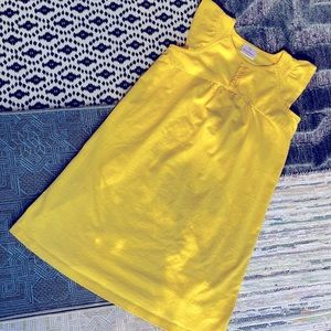 Simple Short Cap Sleeve Cotton Knit Yellow Dress